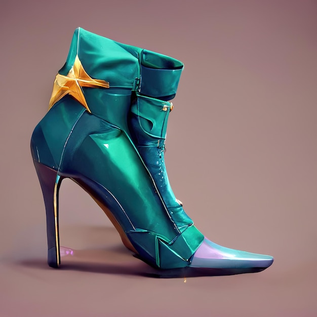 stiletto booties, heel, side view, star guardian style