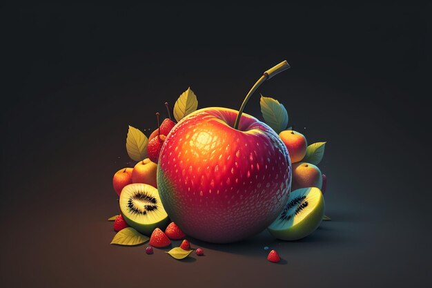 Photo still life apple fruit creative poster cover banner wallpaper background design art