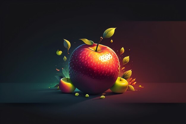 Still life apple fruit creative poster cover banner wallpaper background design art