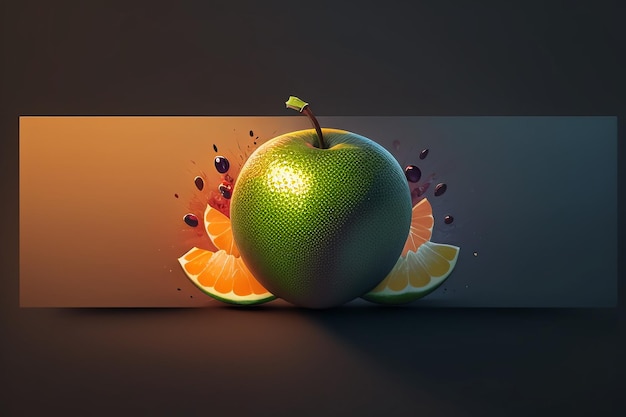 Натюрморт яблоко фрукты творческий обложка плаката баннер обои фон дизайн искусство