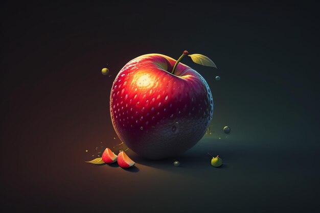 Still life apple fruit creative poster cover banner wallpaper background design art