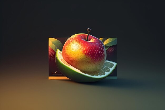 Still life apple fruit creative poster cover banner wallpaper background design art