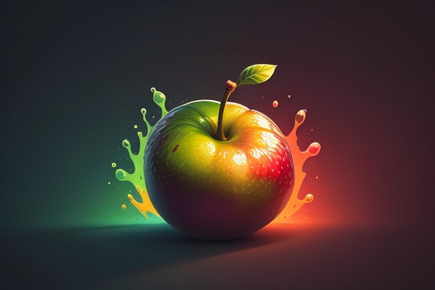 Still life apple fruit creative poster cover banner wallpaper background design art