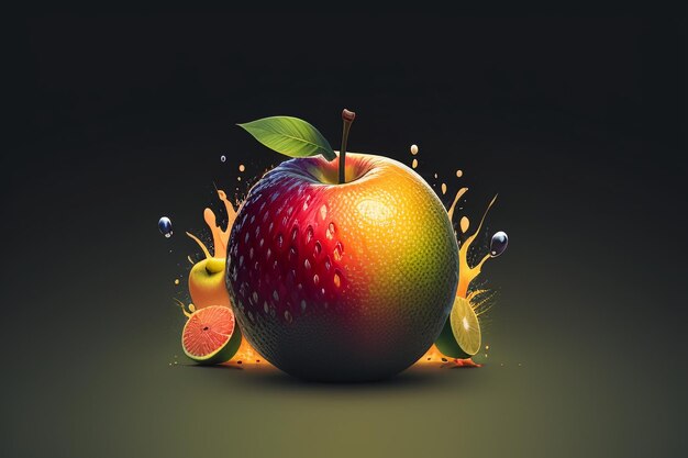 Still life apple fruit creative poster cover banner wallpaper background design art