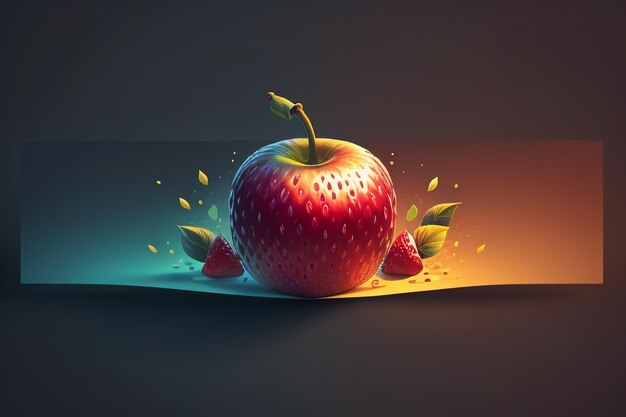 Still life apple fruit creative poster cover banner wallpaper background design art