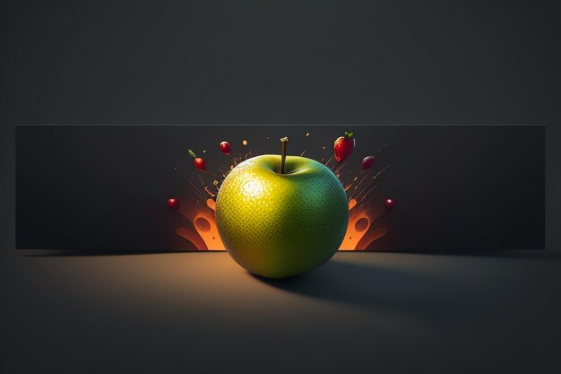 Foto arte di disegno creativo del fondo della carta da parati dell'insegna della copertura del manifesto creativo della frutta della mela di natura morta