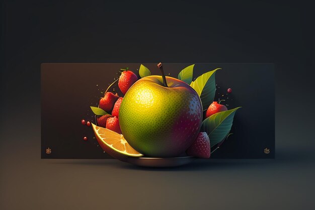 Photo still life apple fruit creative poster cover banner wallpaper background design art