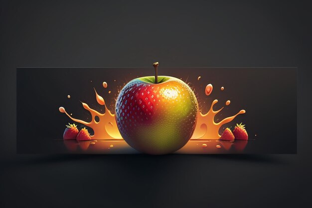 Still life apple fruit creative poster cover banner wallpaper background design art