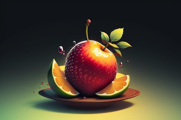 Photo still life apple fruit creative poster cover banner wallpaper background design art