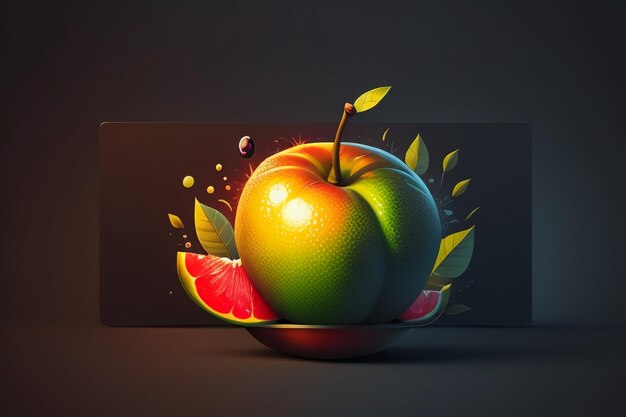 Still life apple fruit creative poster cover banner wallpaper background design art