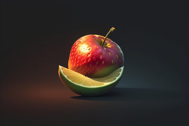 Still life apple fruit creative poster cover banner wallpaper background design art