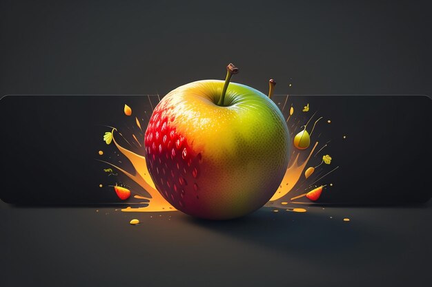 Photo still life apple fruit creative poster cover banner wallpaper background design art
