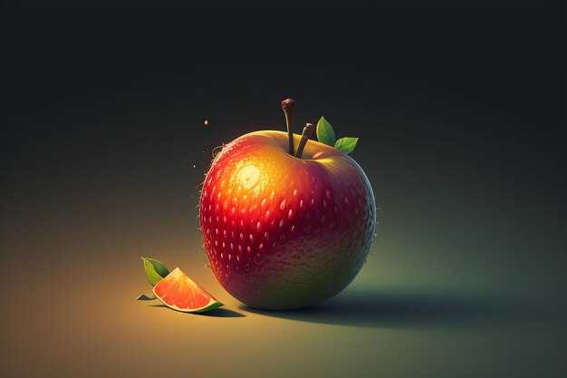 Still life apple fruit creative poster cover banner wallpaper background design art