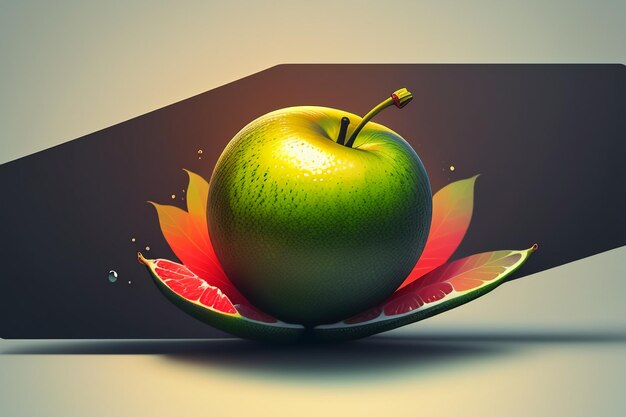 Still life apple fruit creative poster cover banner wallpaper background design art