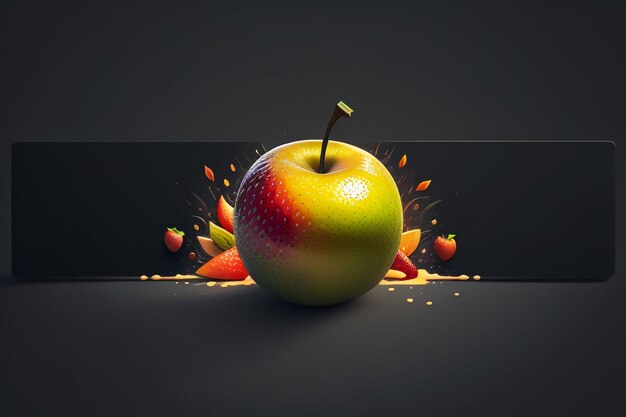 Photo still life apple fruit creative poster cover banner wallpaper background design art