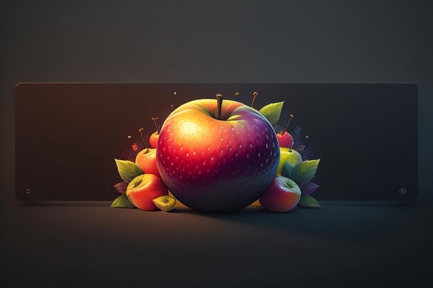 Still life apple fruit creative poster cover banner wallpaper background design art