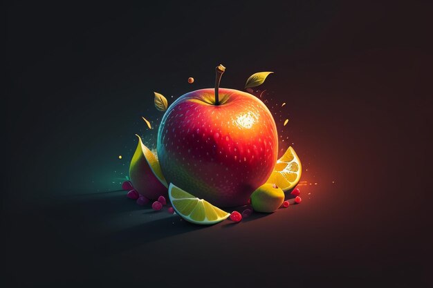 Photo still life apple fruit creative poster cover banner wallpaper background design art