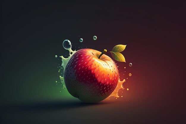 Still life apple fruit creative poster cover banner wallpaper background design art