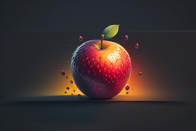 Still life apple fruit creative poster cover banner wallpaper background design art