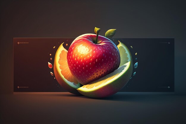 Still life apple fruit creative poster cover banner wallpaper background design art