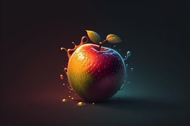 Still life apple fruit creative poster cover banner wallpaper background design art