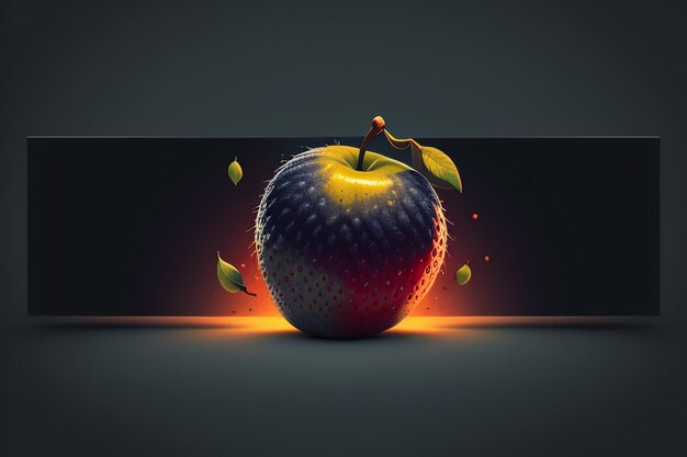 Still life apple fruit creative poster cover banner wallpaper background design art