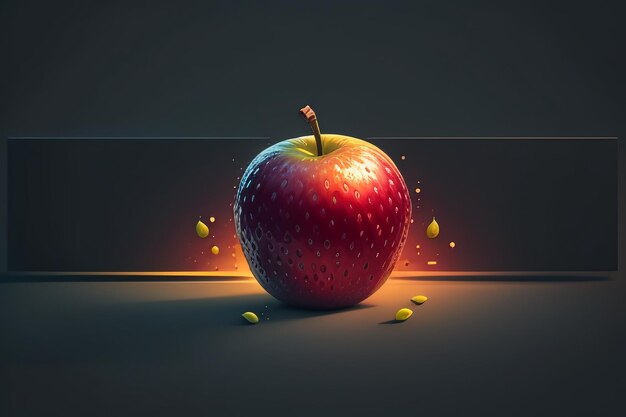 Still life apple fruit creative poster cover banner wallpaper background design art