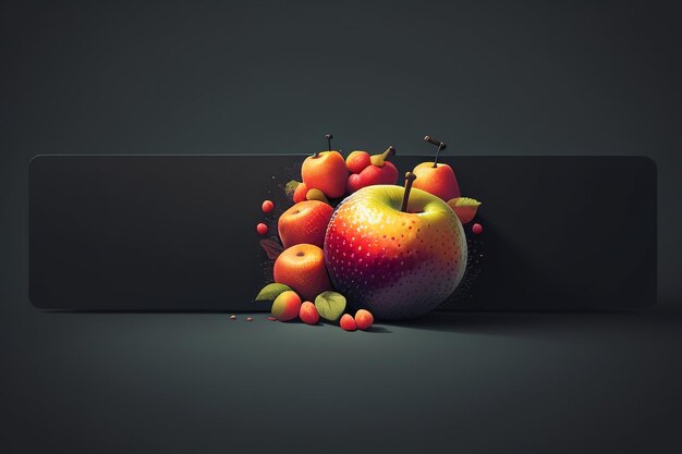 Still life apple fruit creative poster cover banner wallpaper background design art