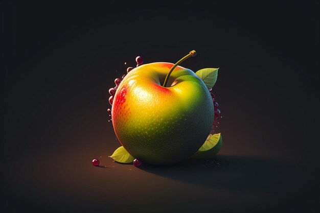 Photo still life apple fruit creative poster cover banner wallpaper background design art