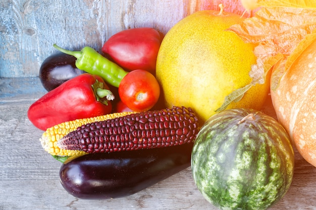 Still life of autumn vegetables