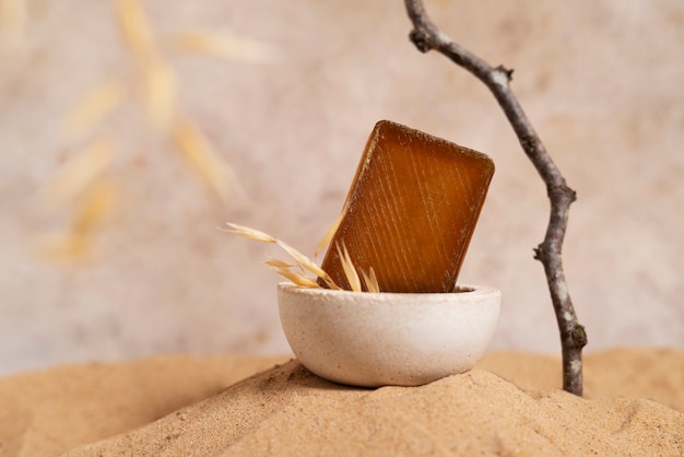 Photo still life of beauty products based on regenerative agriculture