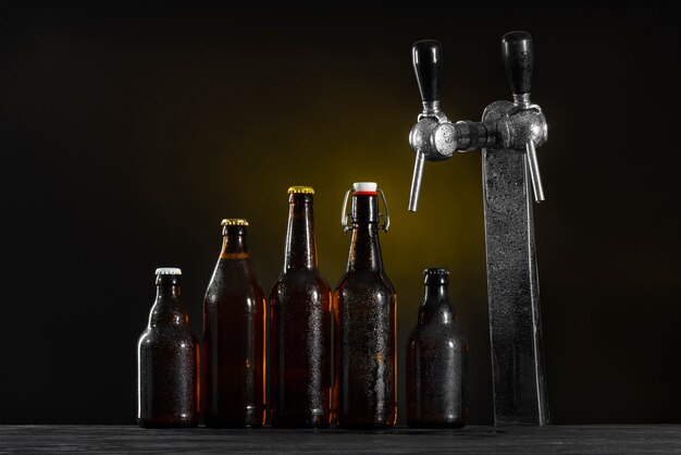 Photo still life of beer brewing elements