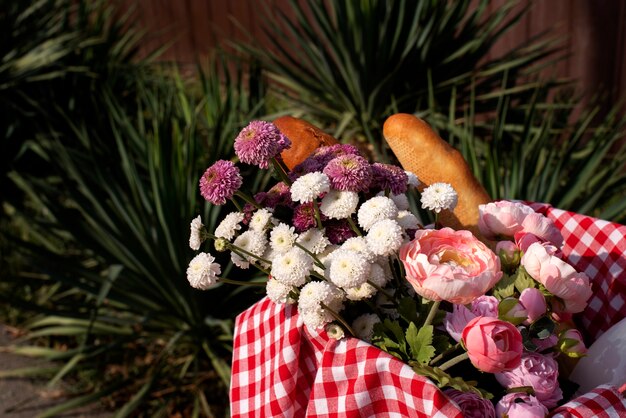 Photo still life of bicycle basket