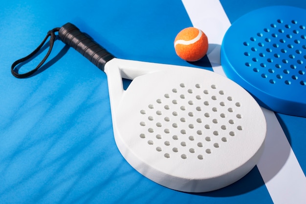 Photo still life of blue paddle equipment