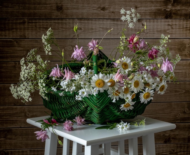 Still life chamomile rustic still life