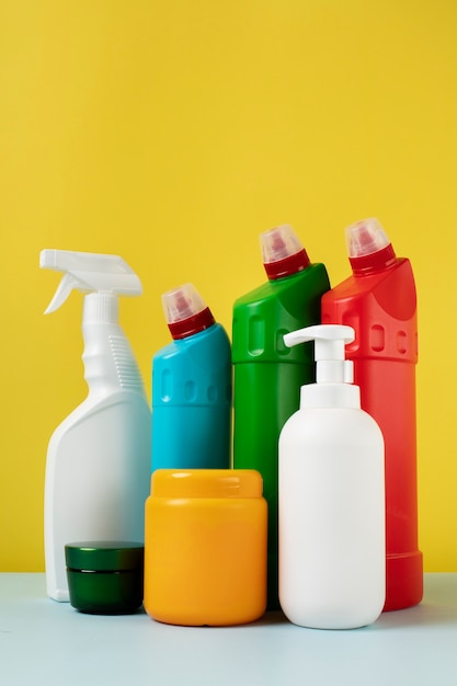 Still life of cleaning products