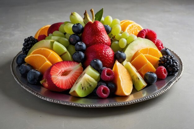 Still life of colorful fruit arrangement