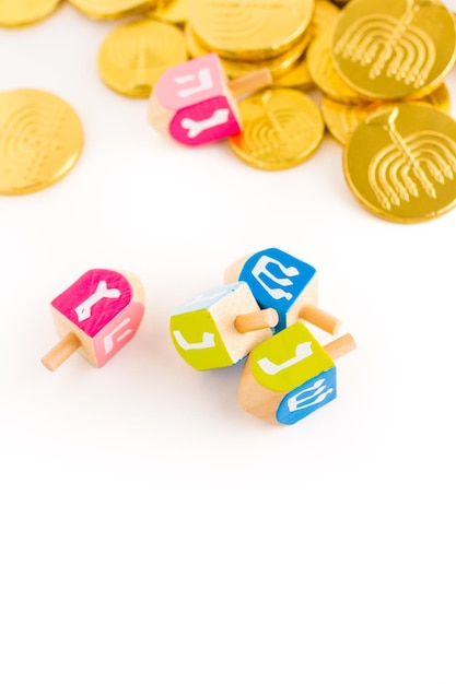 A still life composed of elements of the Jewish Chanukah/Hanukkah festival.