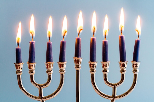 A still life composed of elements of the Jewish Chanukah/Hanukkah festival.