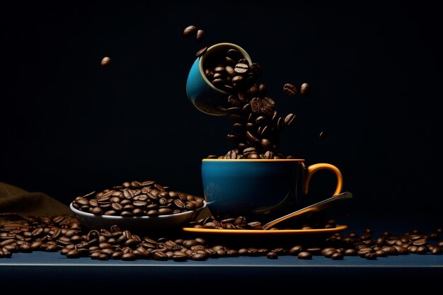 Still Life Composition Of Coffee Elements Captured