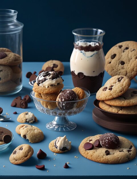 still life of cookies and ice cream wallpaper