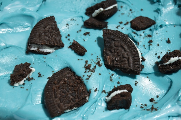 Foto natura morta di biscotti e gelato