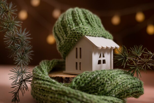 Photo still life of cozy house with toys