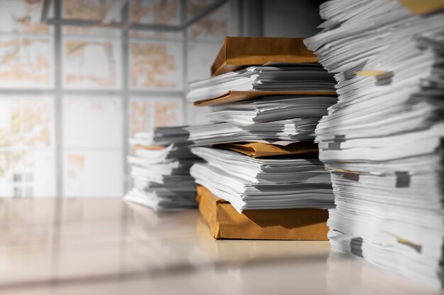 Photo still life of documents stack