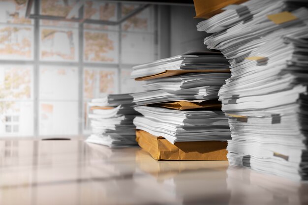 Photo still life of documents stack