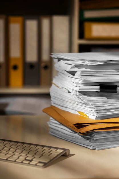 Photo still life of documents stack