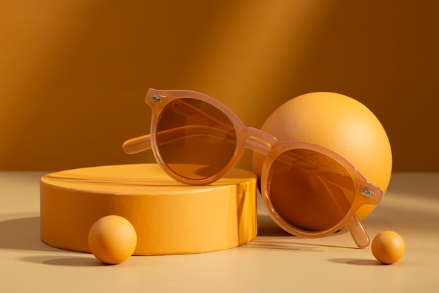 Photo still life of glasses with slightly rounded frames