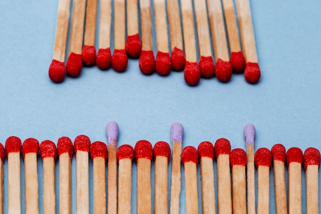 Still life of matches out of the box