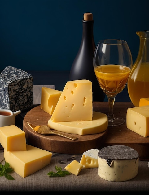 still life of Photo delicious pieces of cheese wallpaper