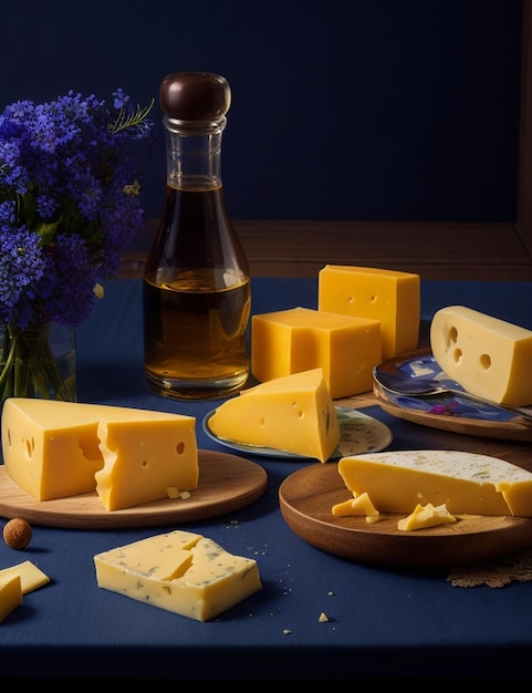 still life of Photo delicious pieces of cheese wallpaper